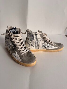 Golden Goose Women’s Francy Journey-Print High-Top Size 8US/38EU